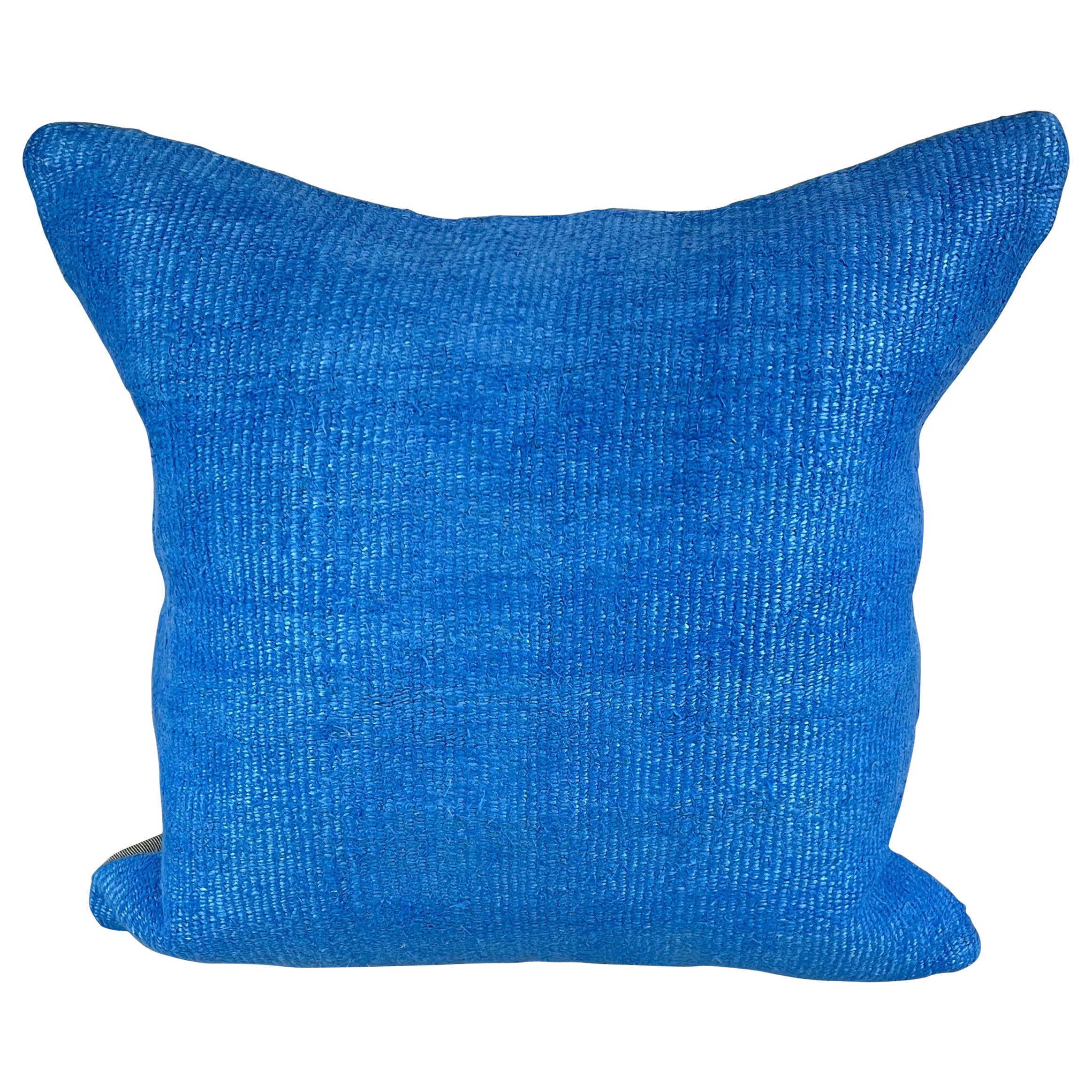 20 x 20 Hemp Pillow Turkish Cushion Natural Blue Pillow Cushion Cover #6451