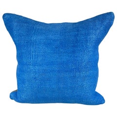20 x 20 Hemp Pillow Turkish Cushion Natural Blue Pillow Cushion Cover #6451