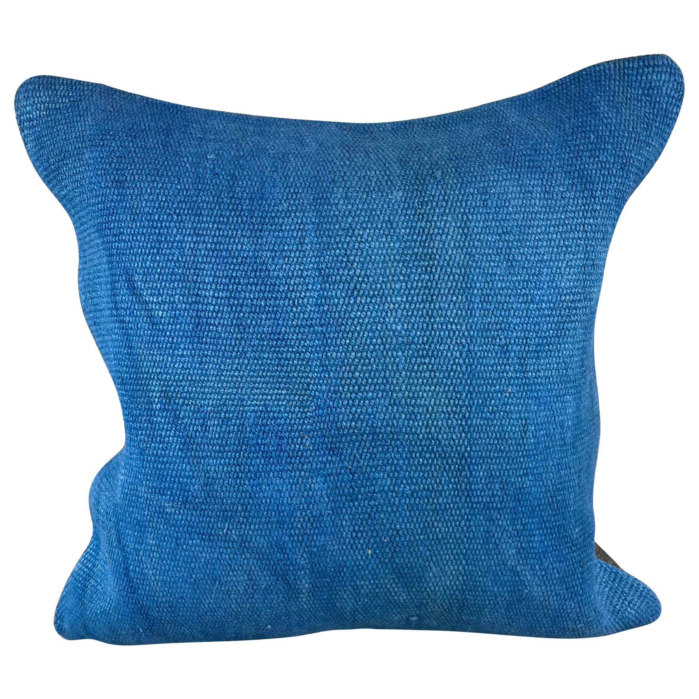 20 x 20 Hemp Pillow Turkish Cushion Natural Blue Pillow Cushion Cover #6446