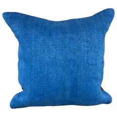 20 x 20 Hemp Pillow Turkish Cushion Natural Blue Pillow Cushion Cover #6444
