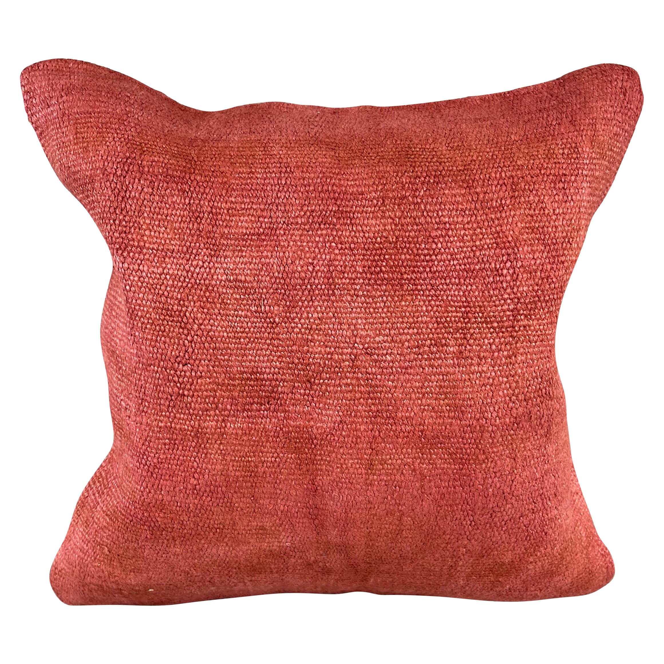 20 x 20 Hemp Turkish Cushion Natural Pinkish Red Pillow Cushion Cover #6472