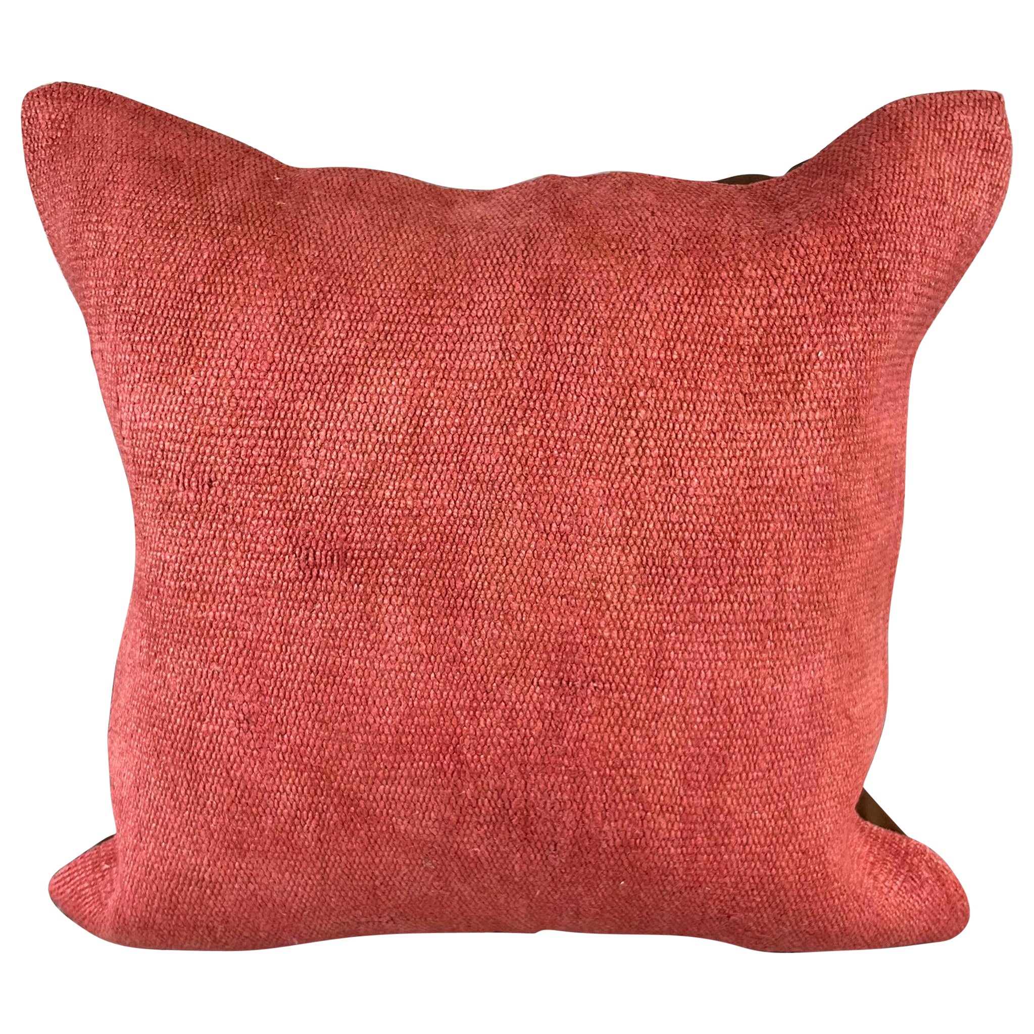 20 x 20 Hemp Türkisches Kissen, natürliches rosa-rotes Kissen, Kissen-Kissenbezug #6473 im Angebot