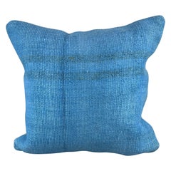 20 x 20 Hemp Pillow Turkish Cushion Natural Sky Blue Pillow Cushion Cover #6441