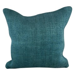 20 x 20 Hemp Pillow Turkish Cushion Natural Blue Pillow Cushion Cover #6416