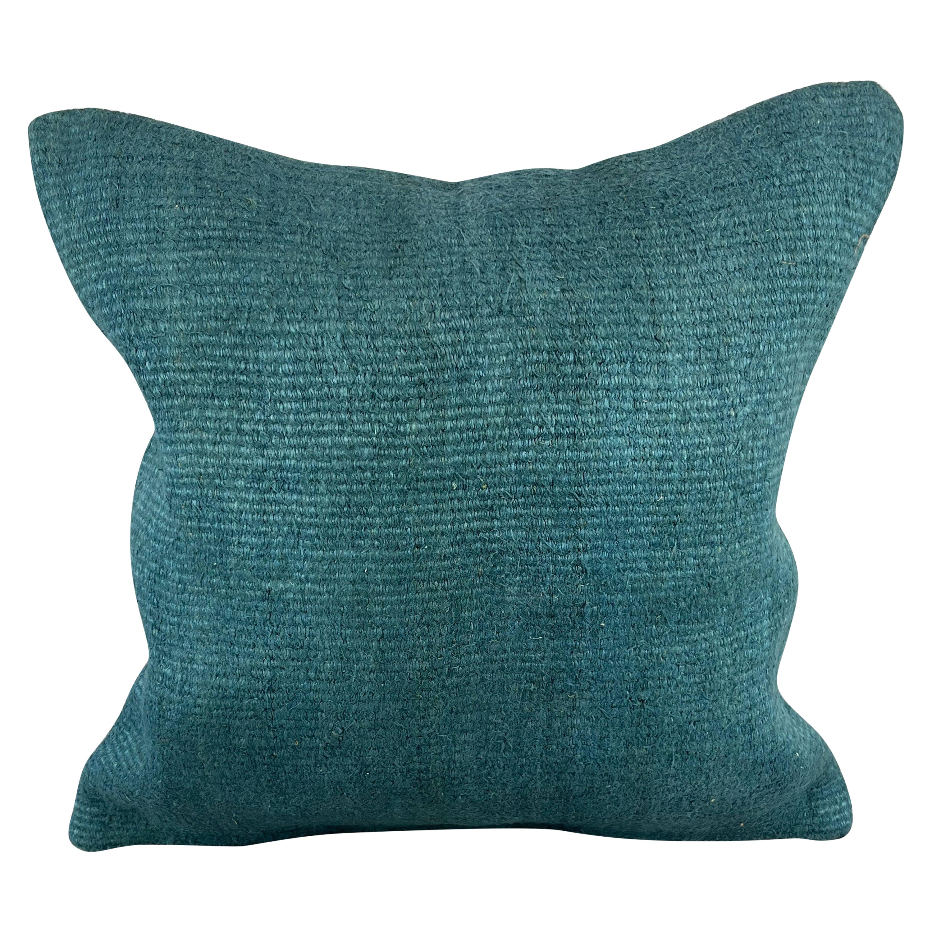 20 x 20 Hemp Kissen Türkisches Kissen mit natürlichem blauem Kissen-Kissenbezug #6427 im Angebot