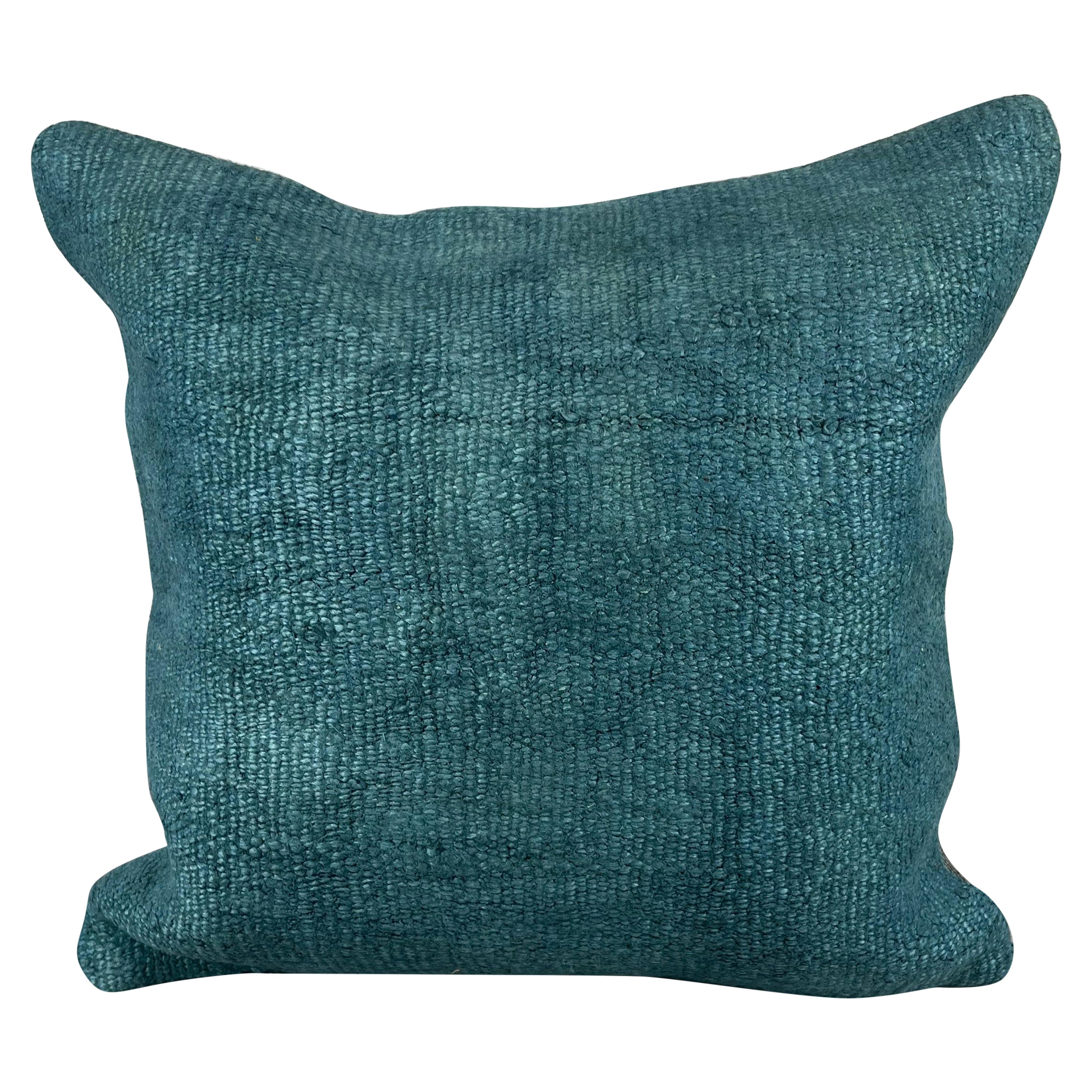 20 x 20 Hemp Kissen Türkisches Kissen mit natürlichem blauem Kissenbezug #6418