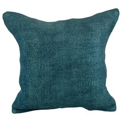 20 x 20 Hemp Pillow Turkish Cushion Natural Blue Pillow Cushion Cover #6422
