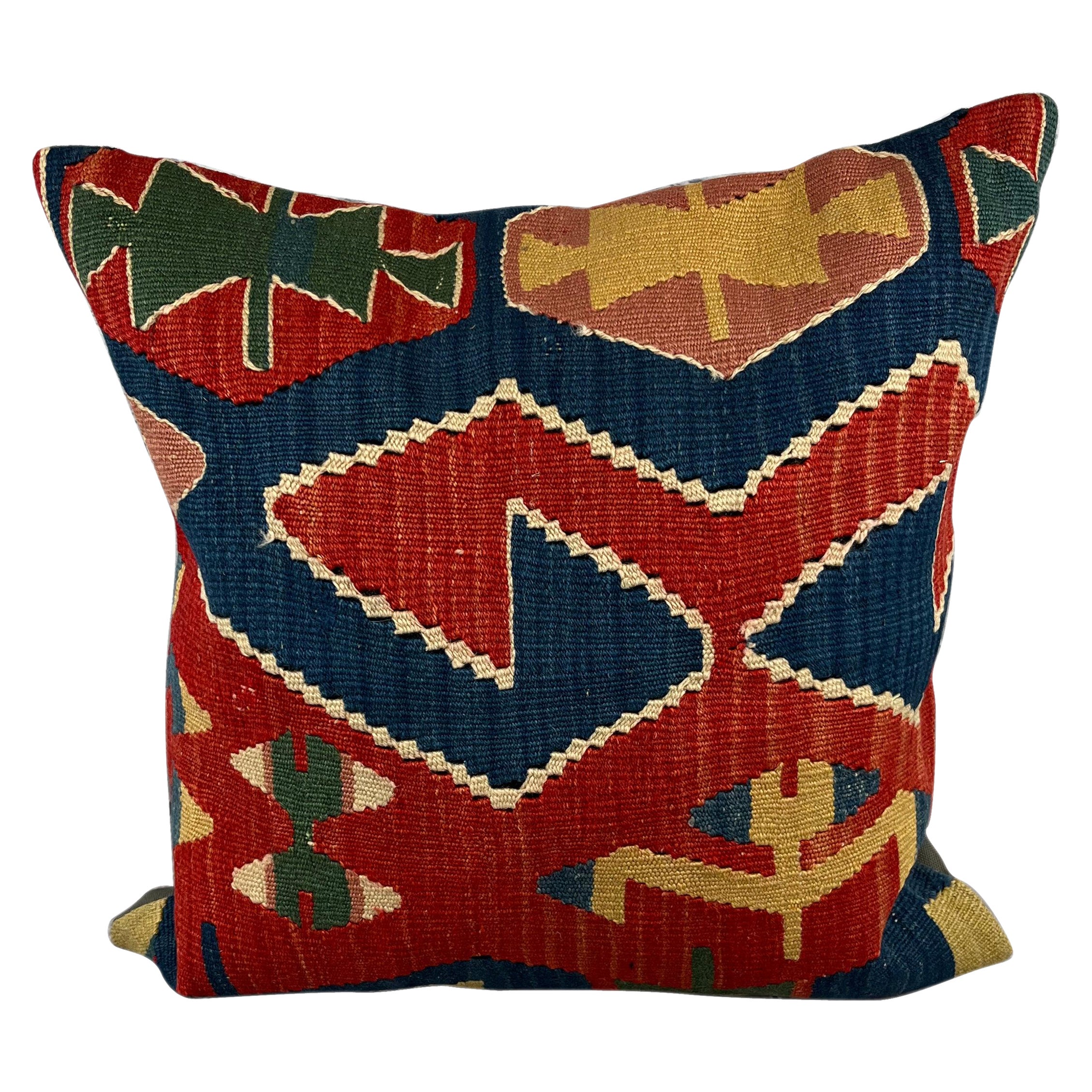 20 x 20 Kelim-Kissen, türkisches Kissen, natürliches rotes Kissen, Kissenbezug #6187