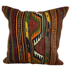 20 x 20 Cojín Turco Kilim Verde Natural Marrón Funda de Cojín #6797