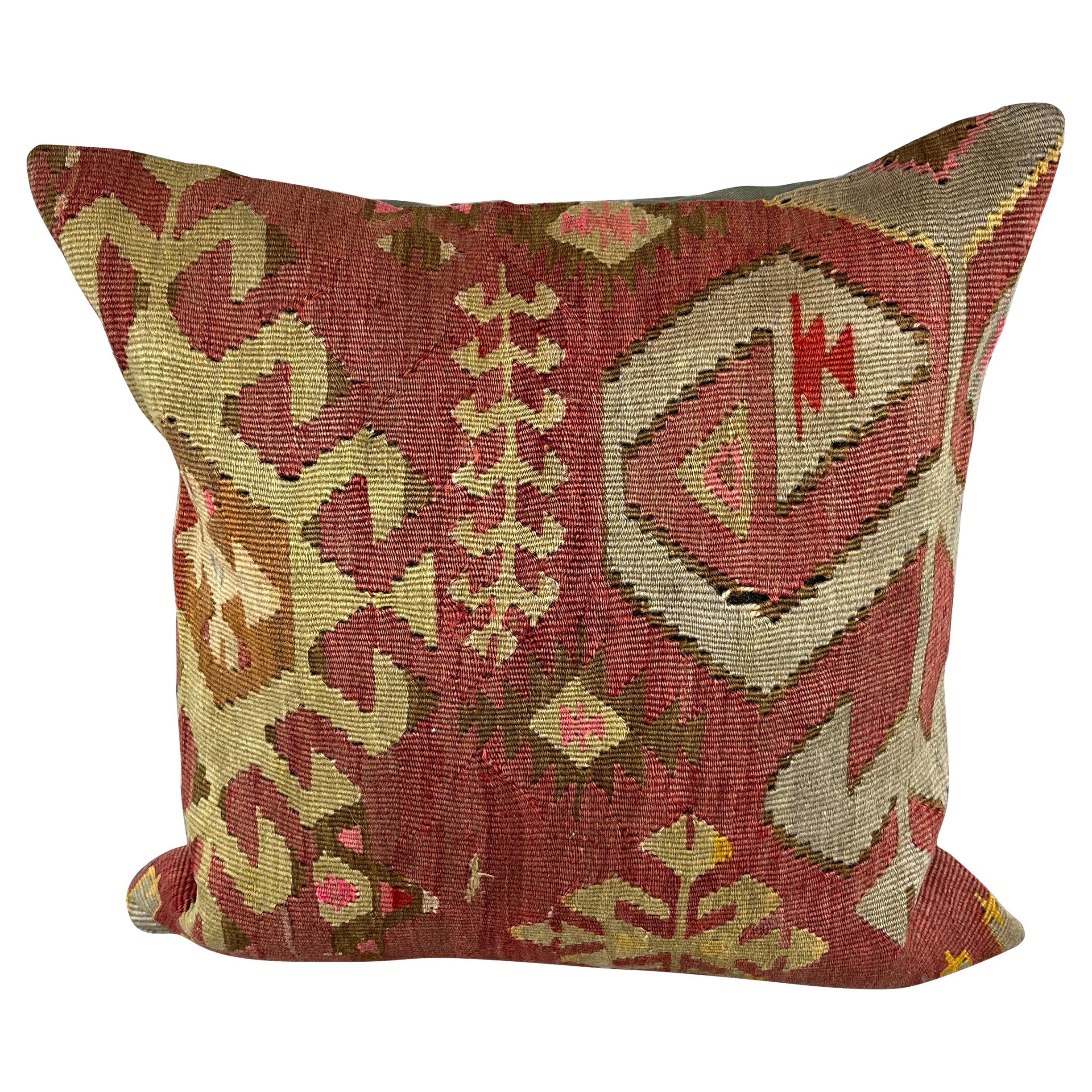 20 x 20 Cojín Kilim Cojín Turco Cojín Marrón Natural Funda de Cojín #6767