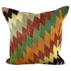 Coussin d'oreiller Kilim turc coussin vert naturel 20 x 20 #6793