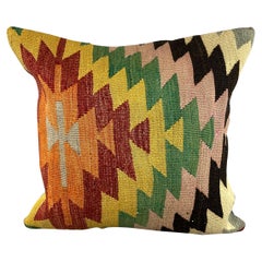20 x 20 Cojín Turco Kilim Natural Amarillo Verde Funda de Cojín #6794