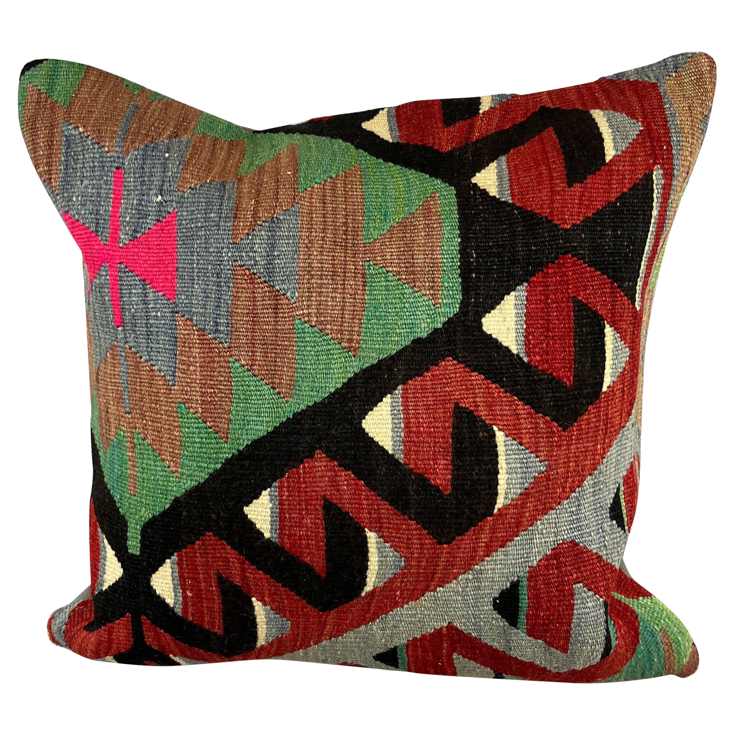 20 x 20 Cojín Turco Kilim Natural Rosa Marrón Funda de Cojín #6780 en venta