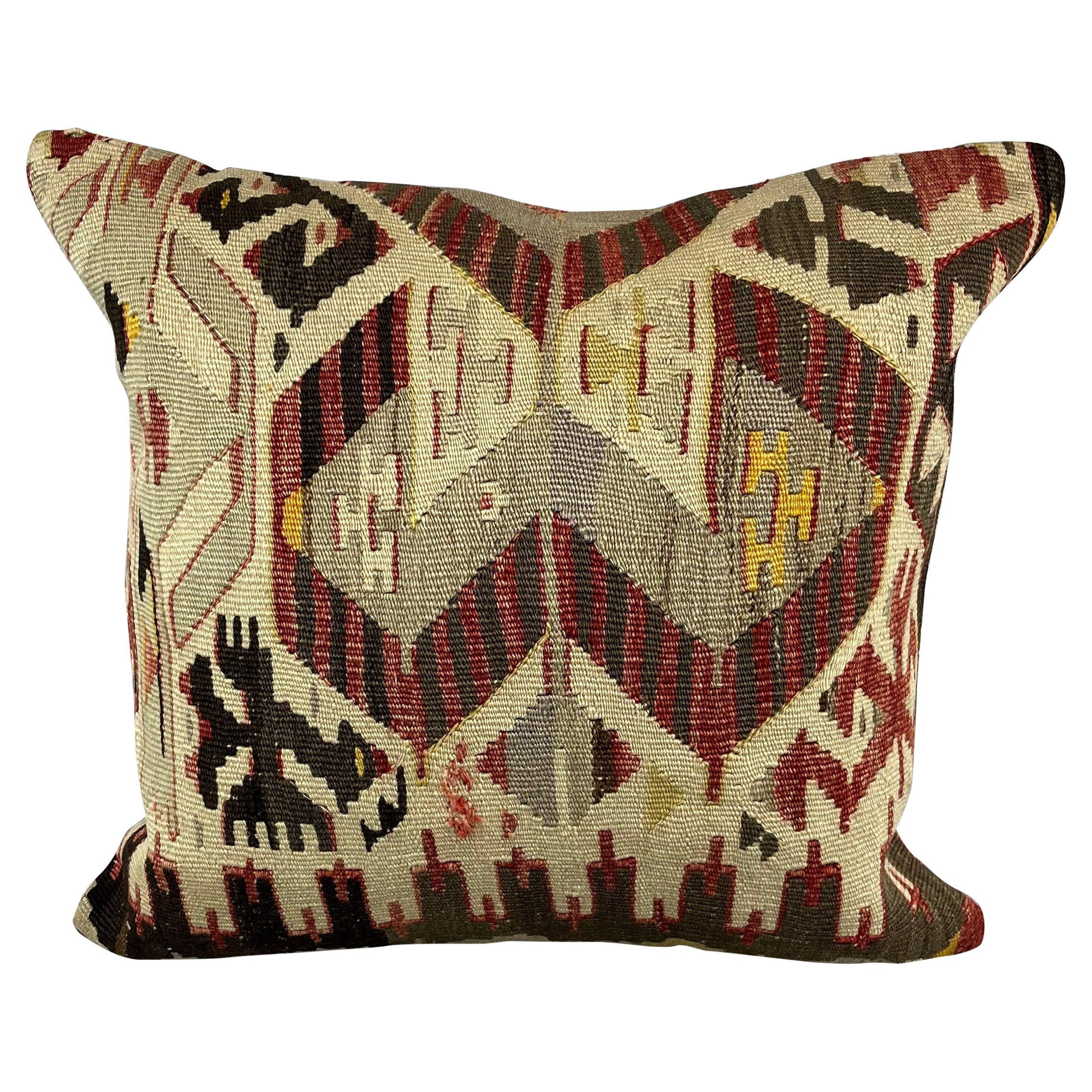 20 x 20 Cojín Kilim Cojín Turco Cojín Marrón Natural Funda de Cojín #6822
