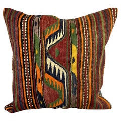 20 x 20 Cojín Turco Kilim Verde Natural Rojo Funda de Cojín #6826