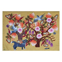 Michèle RAY - Modern French Aubusson Tapestry 20th Signed, Monogram, No. 1443