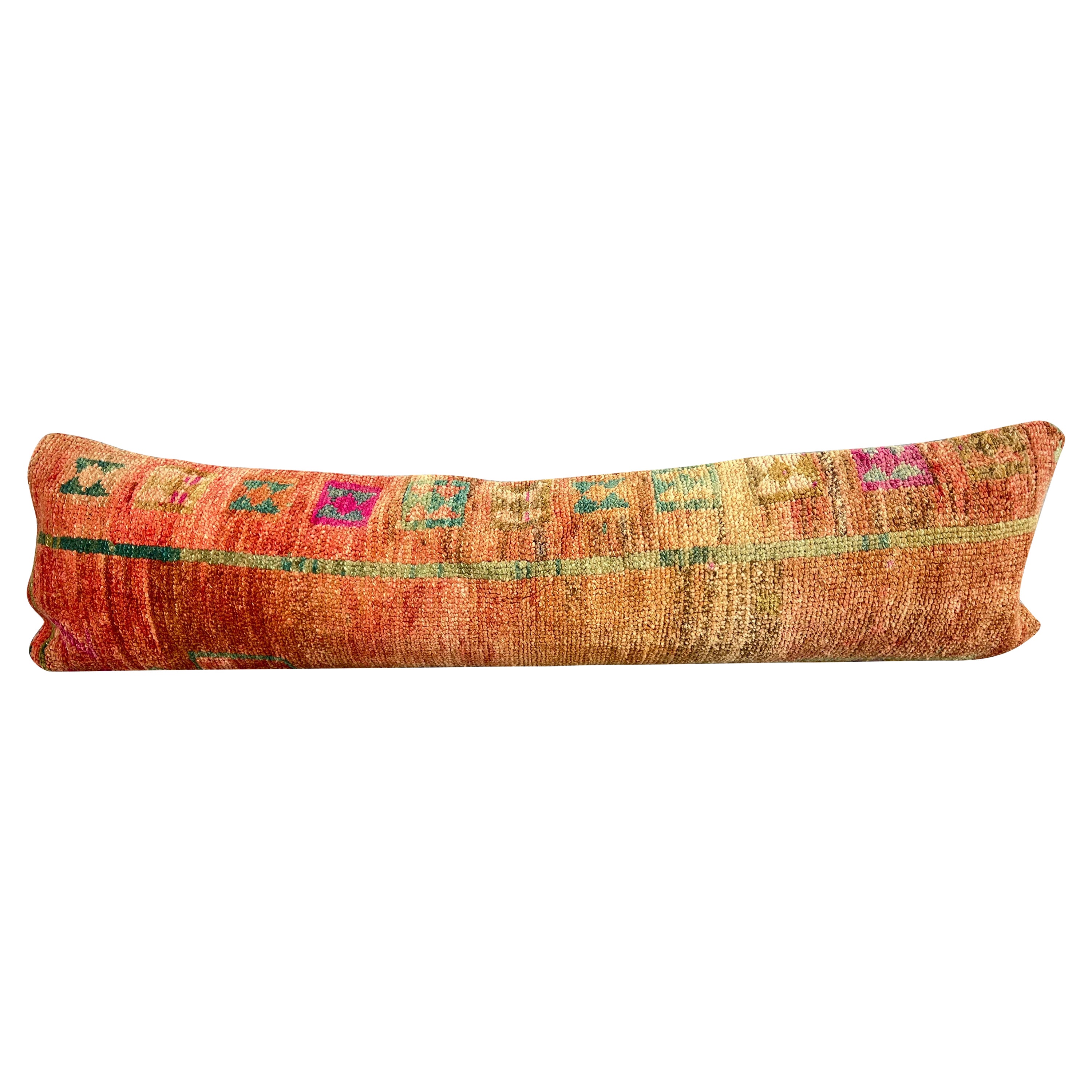 12 x 46 Lumbar Rug Pillow Exotic Splendor Turkish Pillow Cushion Cover #7534 For Sale