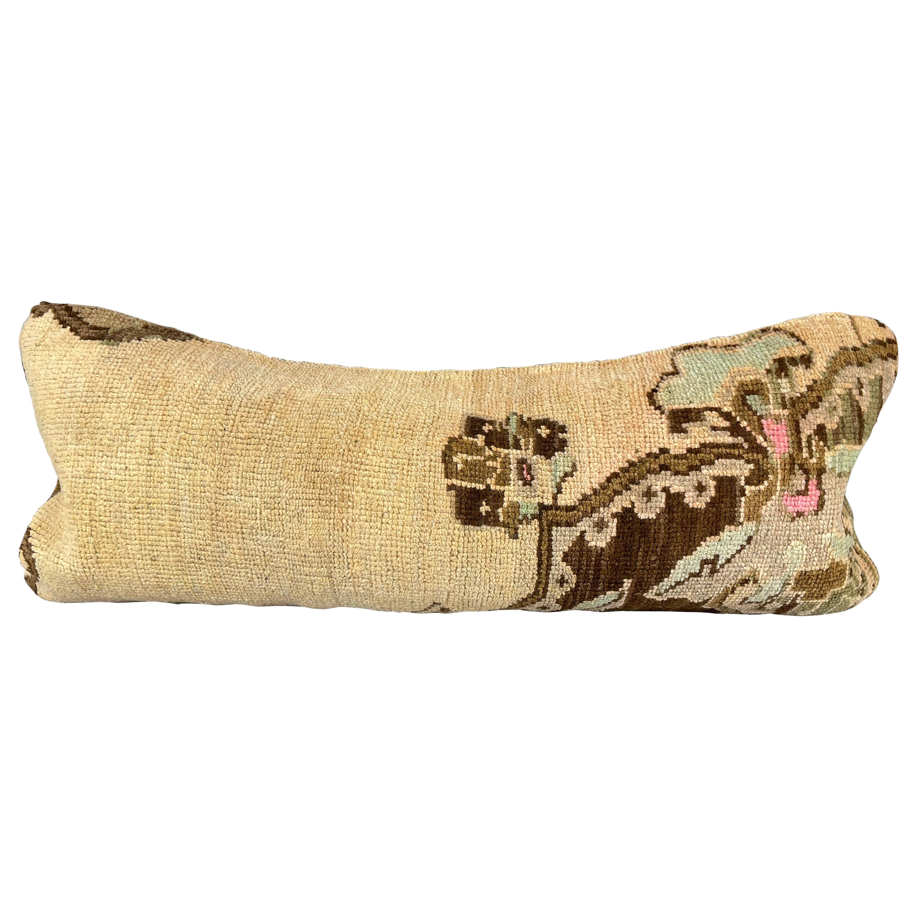 14 x 35 Lumbar Rug Pillow Topkapi Tranquil Turkish Pillow Cushion Cover #7827