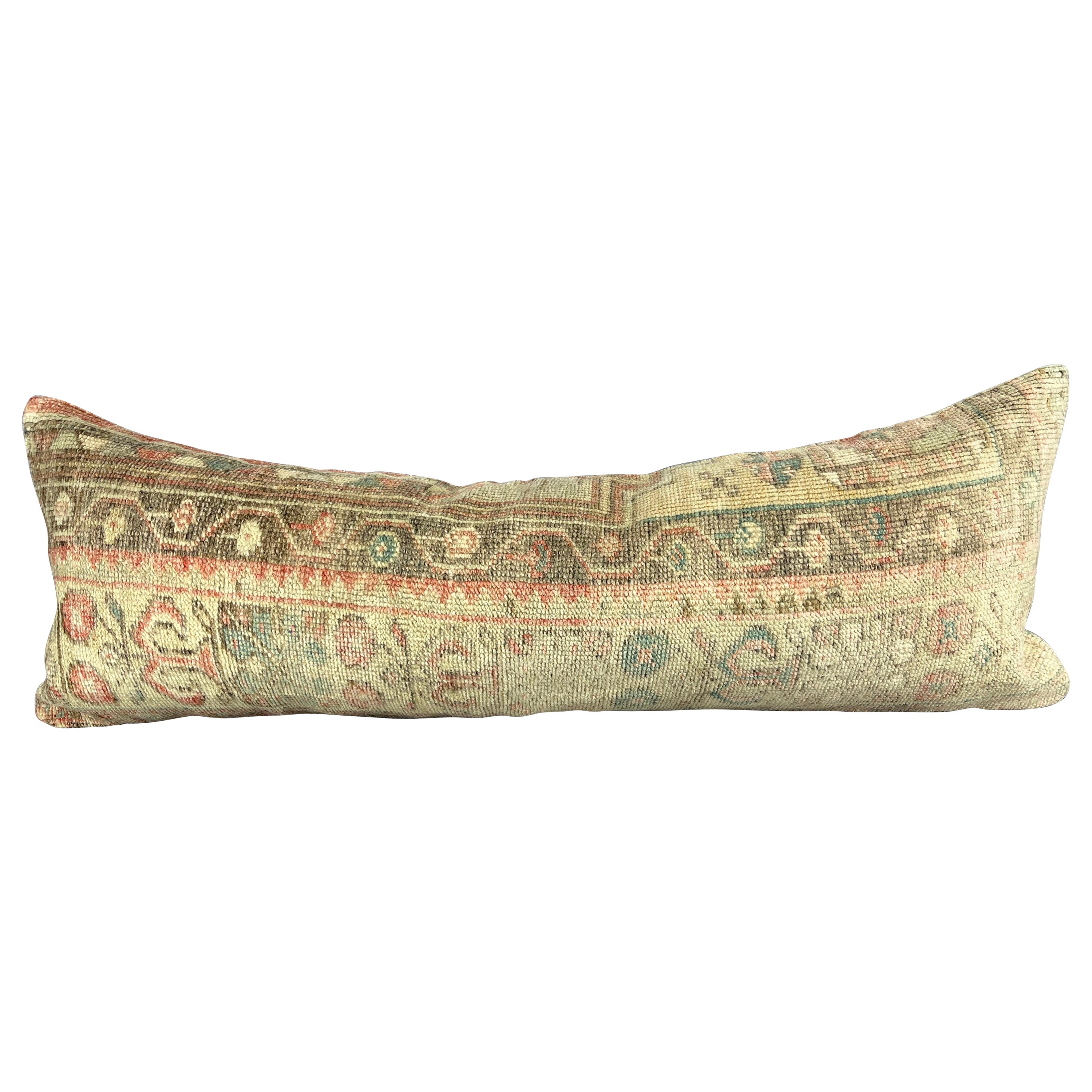 12 x 36 Lumbar Rug Pillow Bosporus Whisper Turkish Pillow Cushion Cover #6612