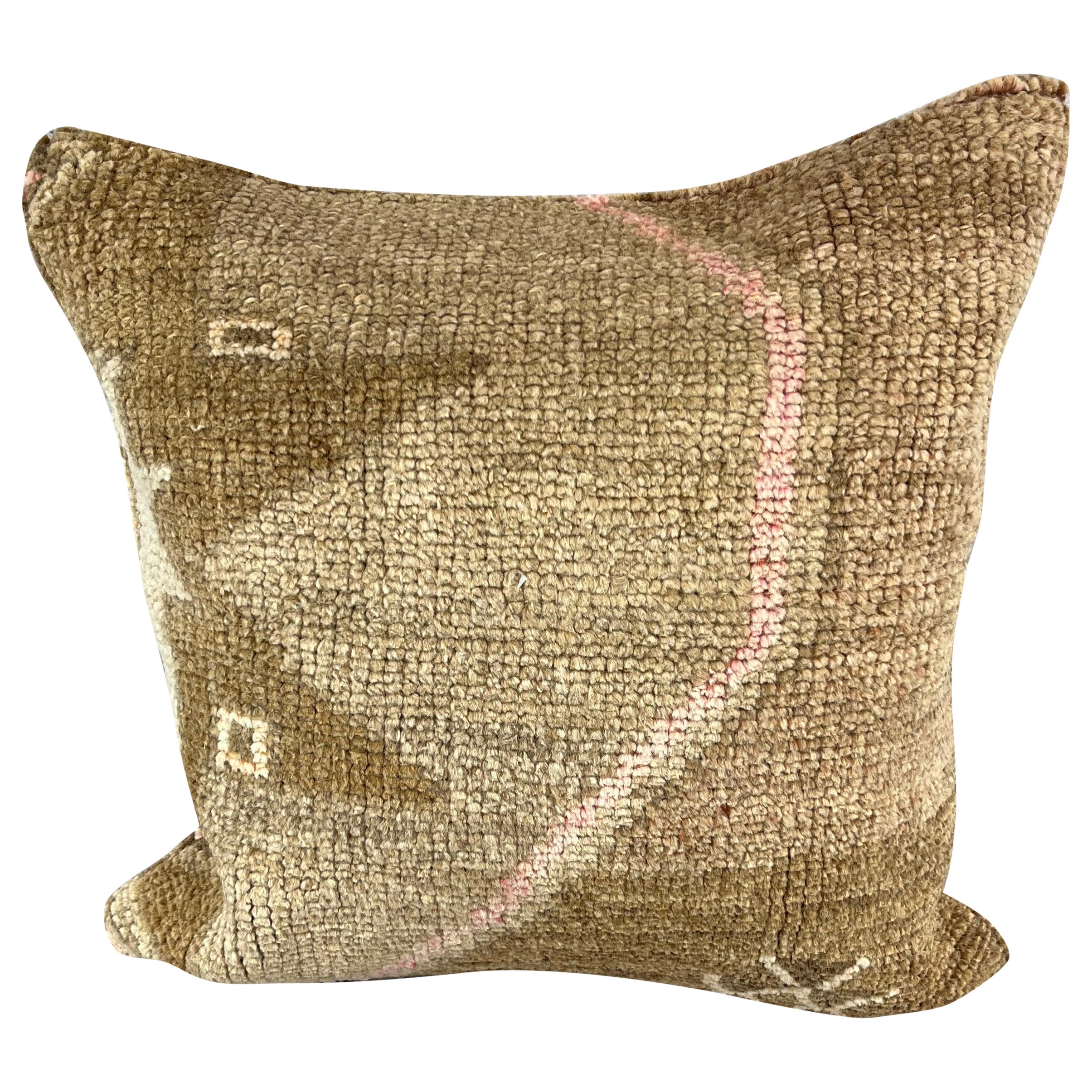 20 x 20 Rug Pillow Golden Horizon Turkish Pillow Cushion Cover #7381