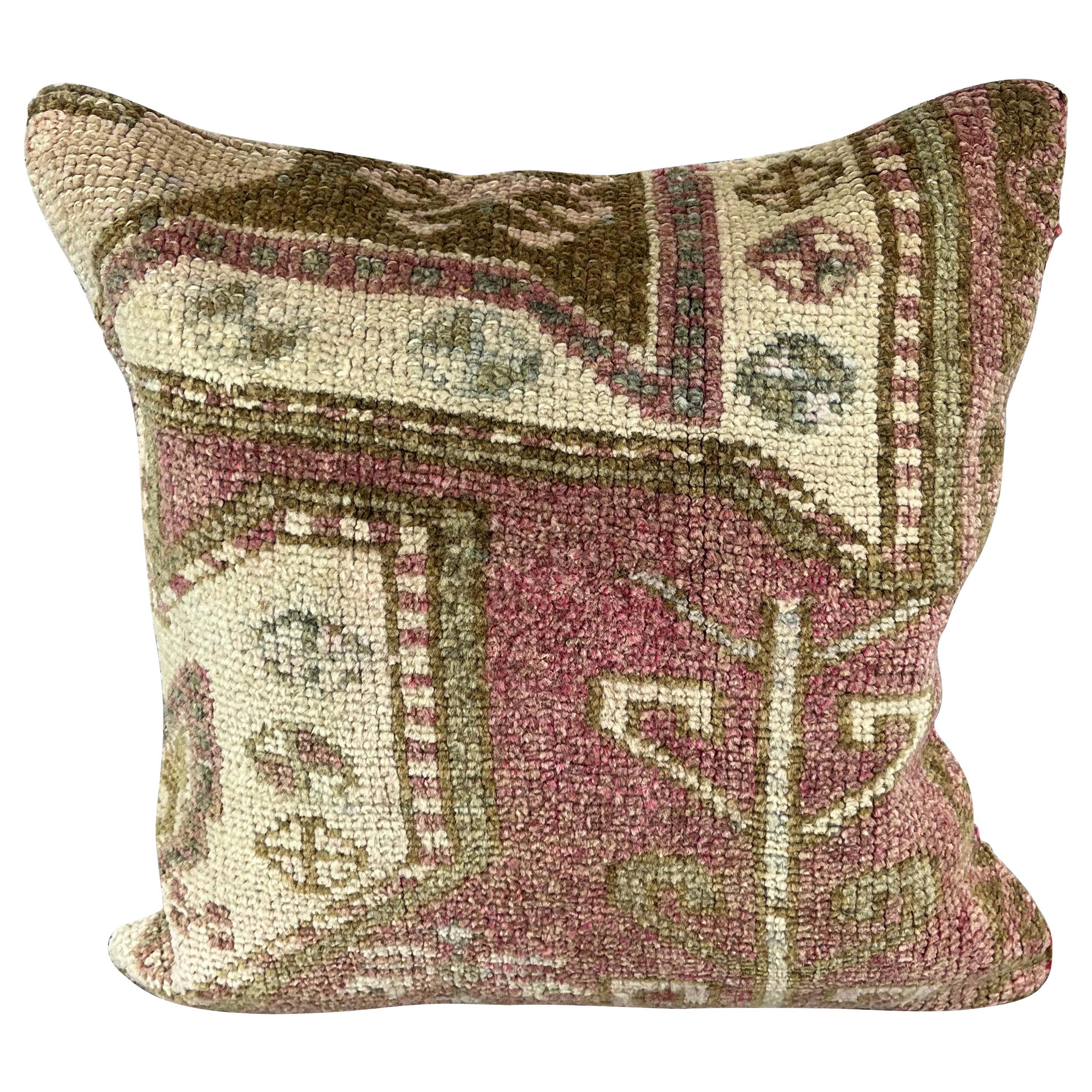 20 x 20 Teppich Aegean Tranquility Türkisches Kissen mit Kissenbezug #7368 im Angebot