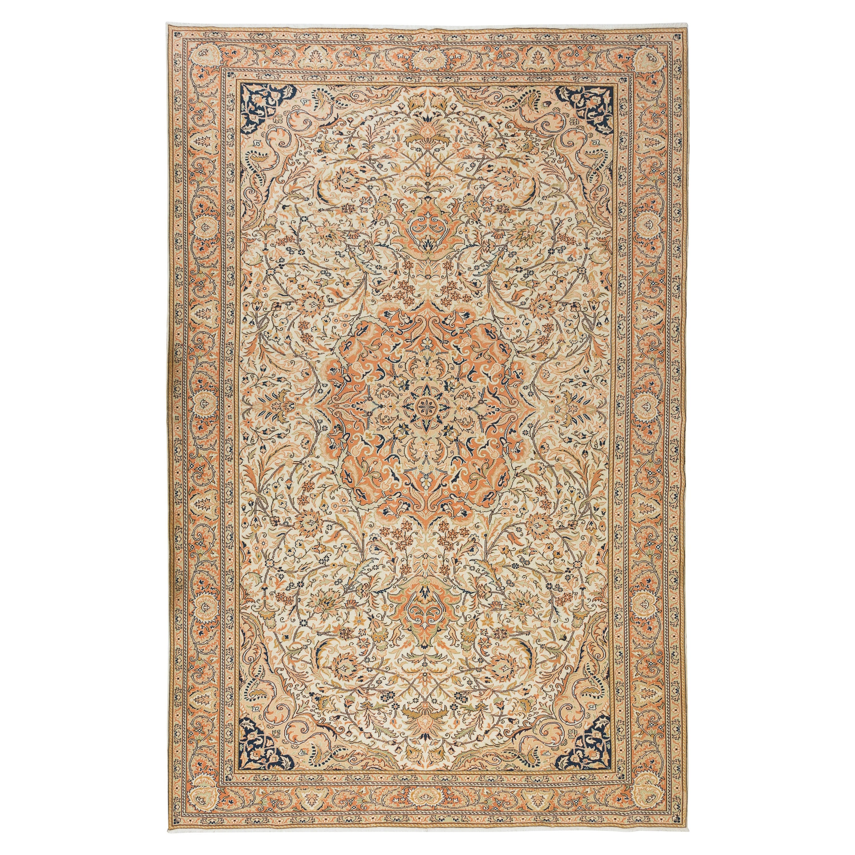 8.3x12 Ft Modern Handmade Turkish Kayseri Wool Area Rug with Medallion Design