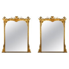 A Fine Pair of Giltwood Overmantel Mirrors Supplied by G. Wendover and Co.