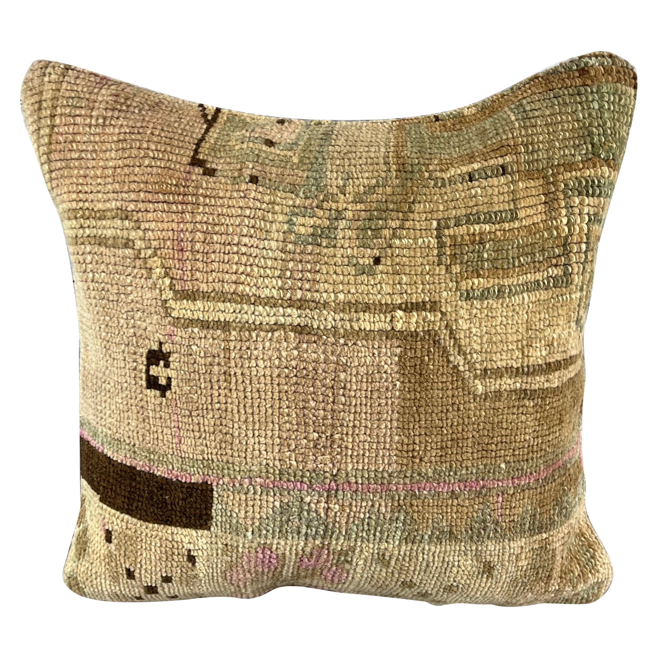 20 x 20 Rug Pillow Sapphire Enclave Turkish Pillow Cushion Cover #6694 For Sale