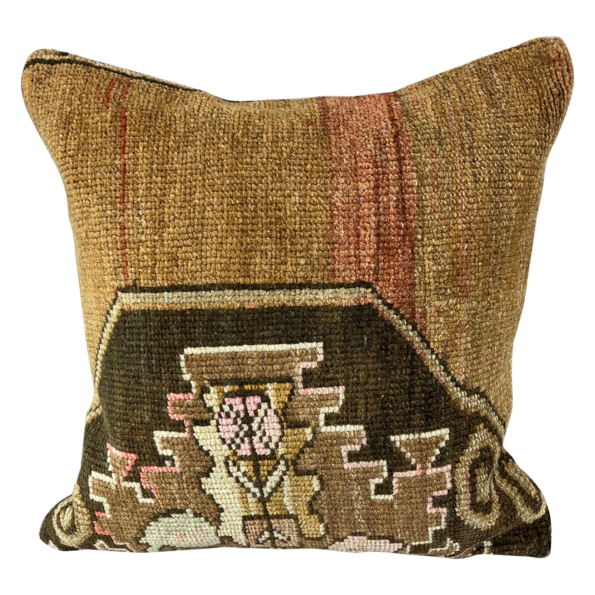 20 x 20 Rug Pillow Horizon Zenith Turkish Pillow Cushion Cover #7402 For Sale