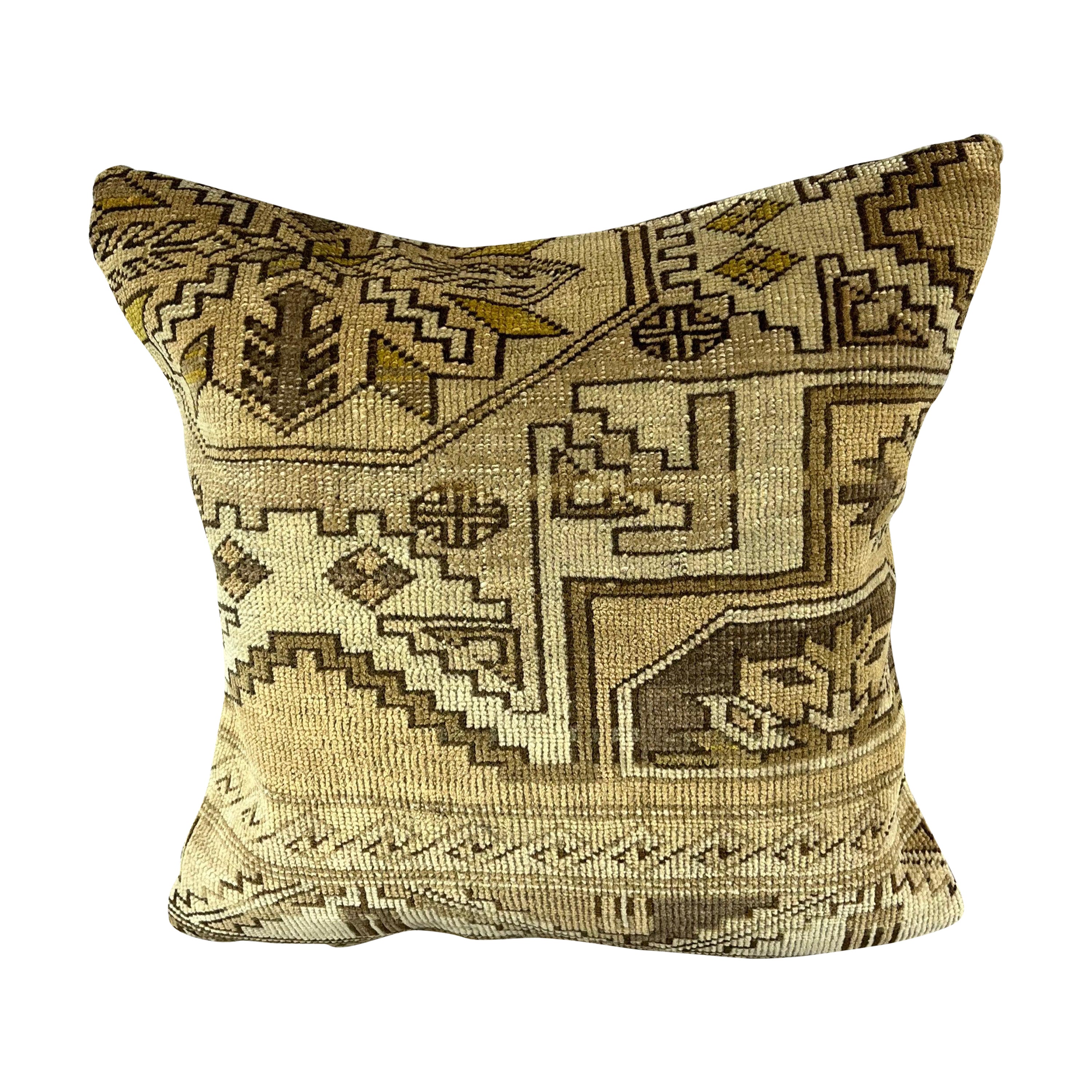 20 x 20 Oreiller de tapis Sultanat d'or Crépuscule turc Oreiller de coussin Housse #7389