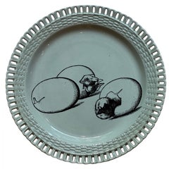 Minton Collector Plate by Gustave Léonce with eggs, Aesthetic Movement, 1878