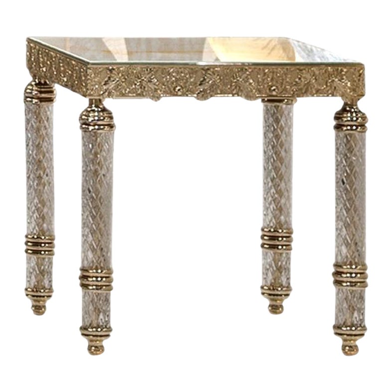 Couchtisch Eisenrahmen Dekorationen Guss Messing Bein geschnitten Kristall Champagner Finish