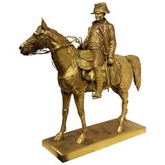Louis-Marie Morise, Gilt Bronze Napoleon Bonaparte on Horse, 19th Century