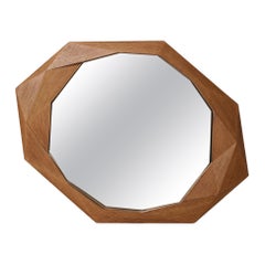 Miroir octogonal en bois