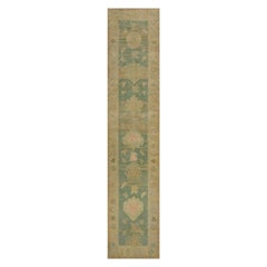 Traves de Mesa Turco Vintage Tejido a Mano en Lana Verde Bosque Floral