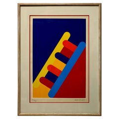 Vintage Per Arnoldi Vibrant Hard Edge Screen Print c1960s