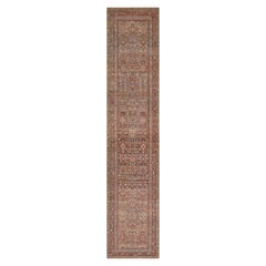 Antique Hand-woven Wool Herati-Pattern Persian Malayer Rug