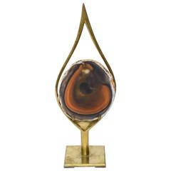 Original Brass and Agate Willy Rizzo Table Lamp