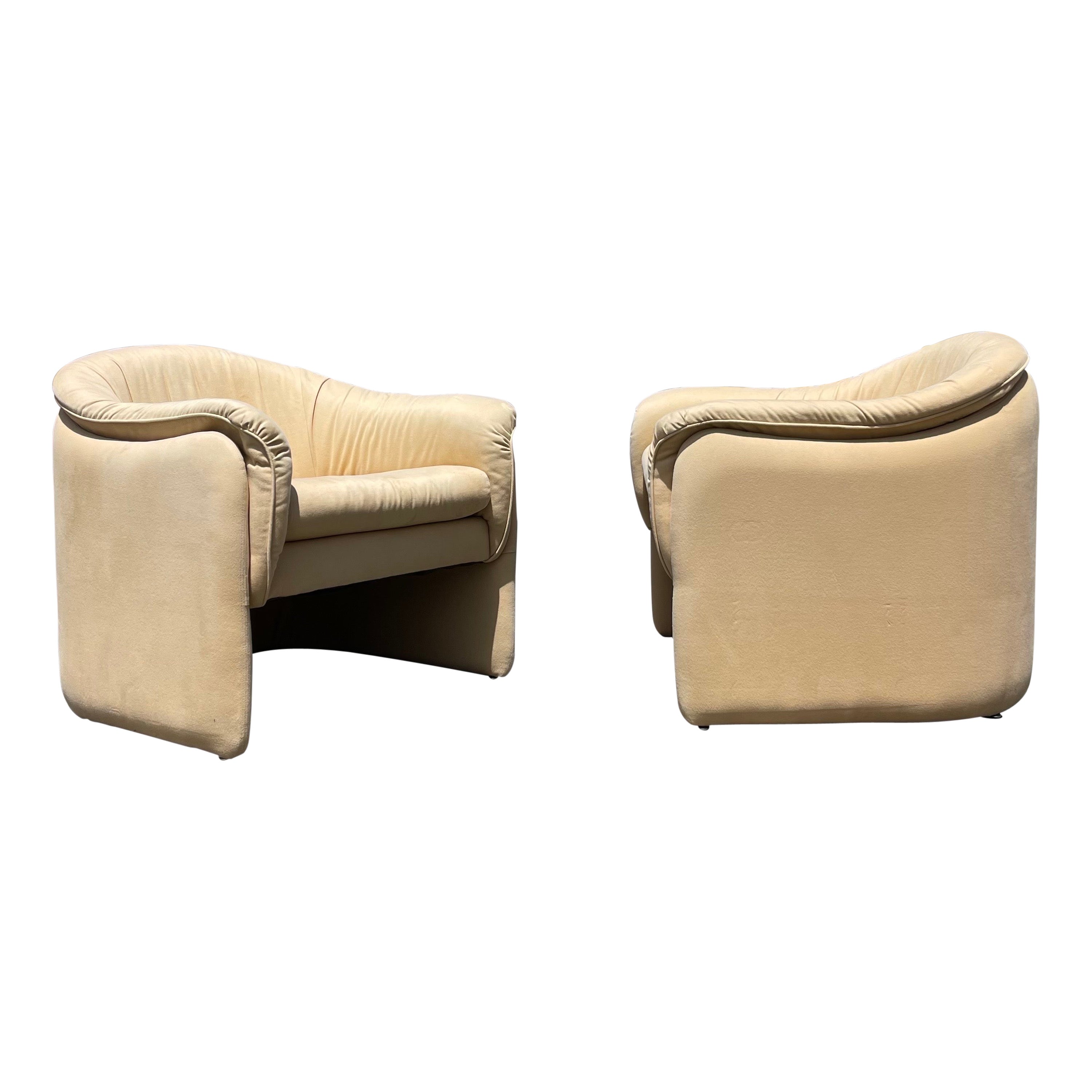 Preview Furniture Microfiber Barrel Tub Club Chair, a Pair