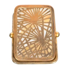 Tiffany Studios New York Pine Needle Bronze Doré and Slag Glass Paper Clip