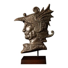 19th-Century Bronze Profile Plaque of Mercury: A Masterpiece of Classical Artist
