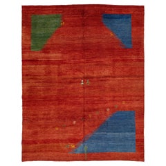 Tapis persan contemporain en laine Gabbeh Design/One, rouge