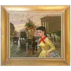 1950"S Original Oil Painting "Le Madeleine" By, Francois Gerome-Signed 8