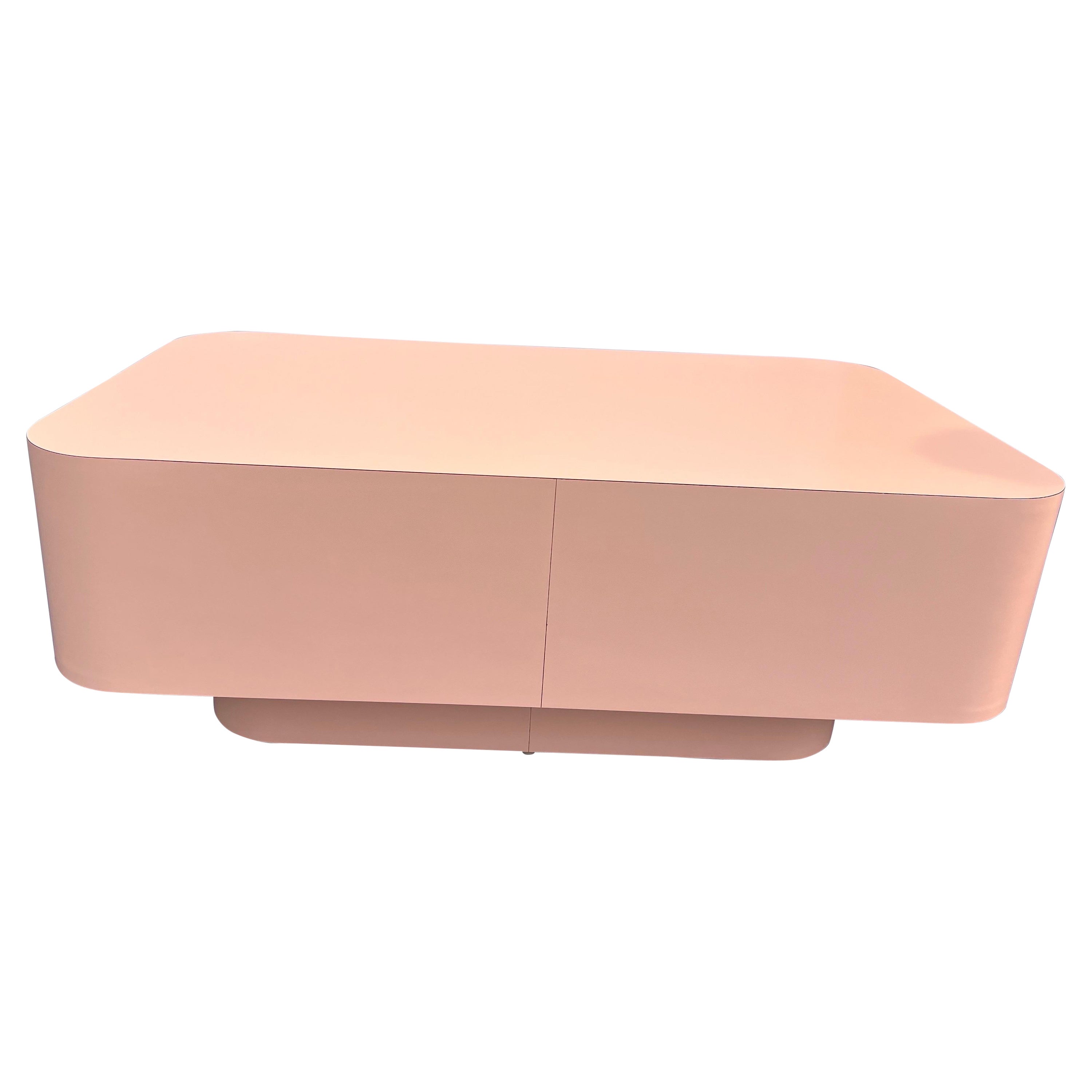 1980 Rosa Laminat Couchtisch im Angebot