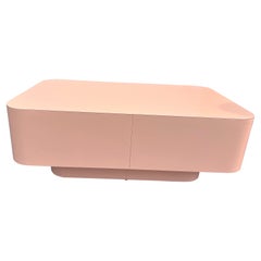 1980 Table basse en stratifié rose