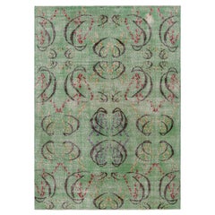 Vintage Zeki Müren Teppich in Grün mit buntem geometrischem Muster von Rug & Kilim