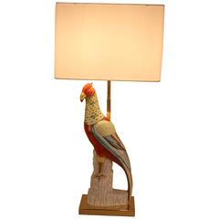 Unique Italian Porcelain Bird Table Lamp