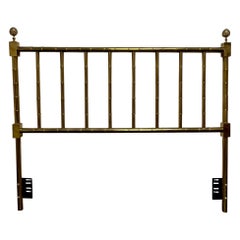 Mid Century Faux Bamboo Brass Queen Headboard