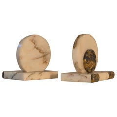 Decorative alabaster bookends, Italian Art Deco