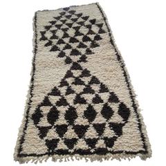 Beni Ouarain Rug Vintage Moroccan Natural Undyed Wool Carpet